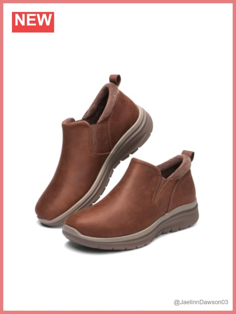 Women's Comfort Walking Slip On Ankle Boots Plush Lined